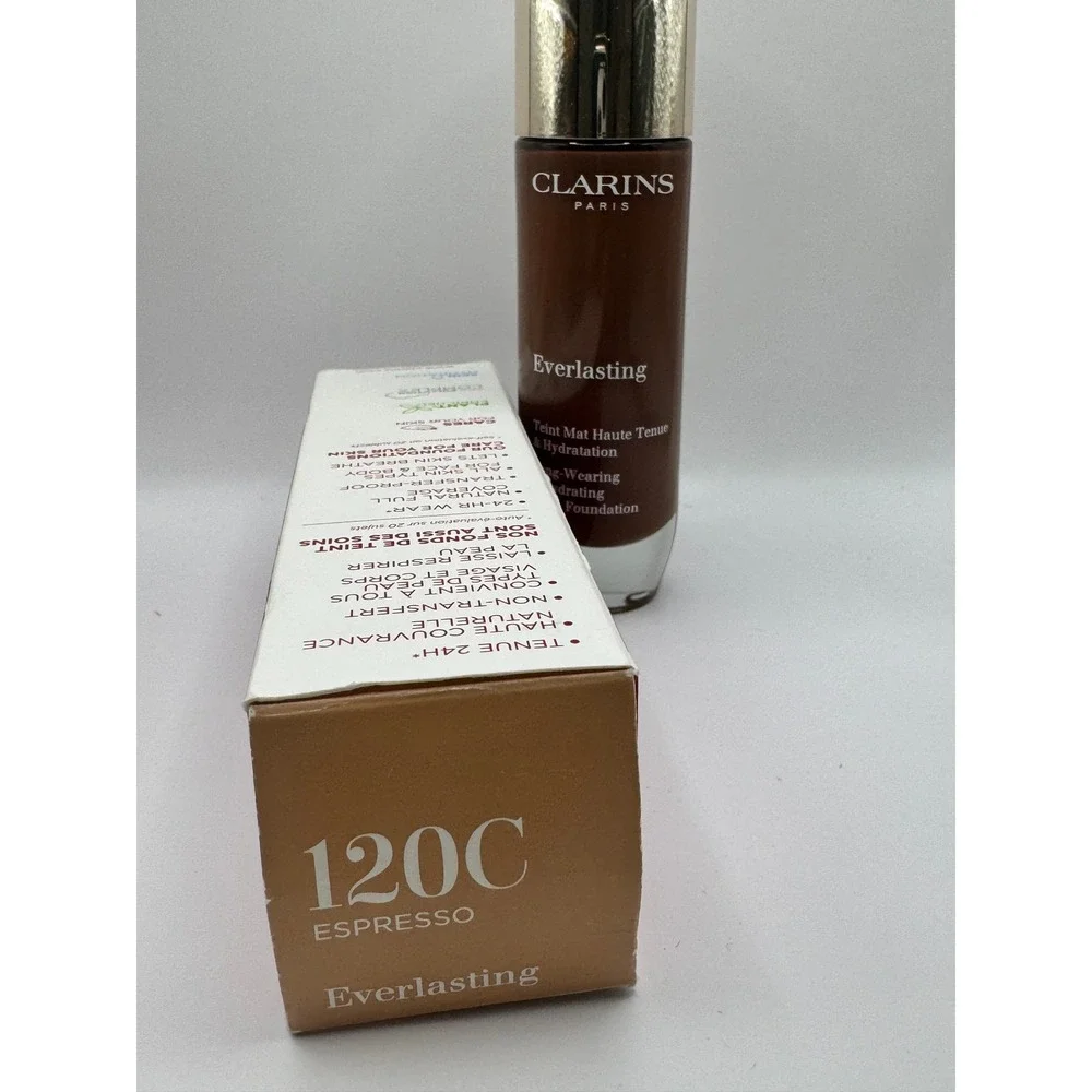 Clarins Everlasting Matte Foundation 120C Espresso NEW